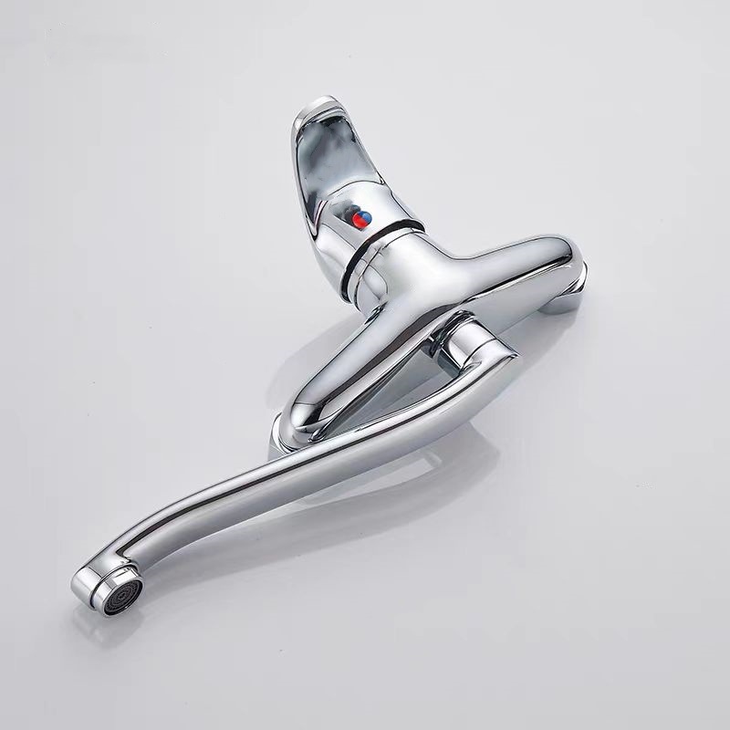 Two-hole concealed installation of Jishi Duo mixed water kitchen balcony faucet, wall-mounted concealed installation of cold and hot sink faucet manufacturer Application Scenario