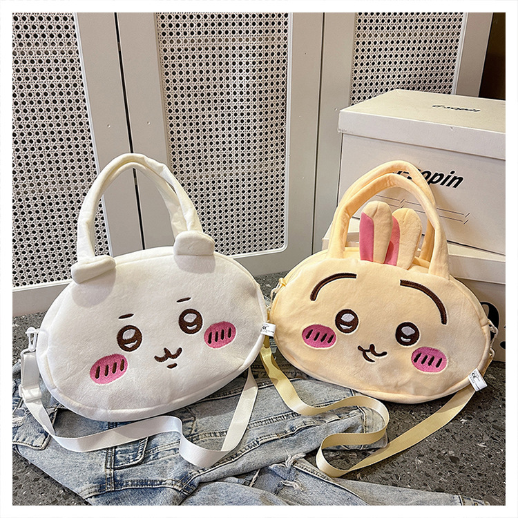 New best-selling simple hand-held small backpack, cartoon cute Kawaii plush crossbody bag, versatile plush single-shoulder bag Specification drawing