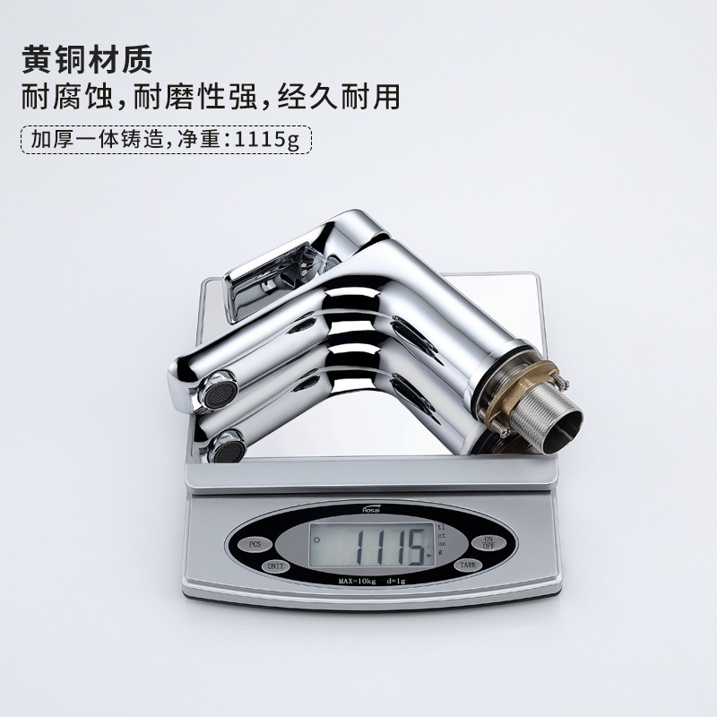 All-copper washbasin faucet, cold and hot dual-purpose bathroom cabinet, single-hole washbasin, washbasin, splash-proof faucet Application Scenario