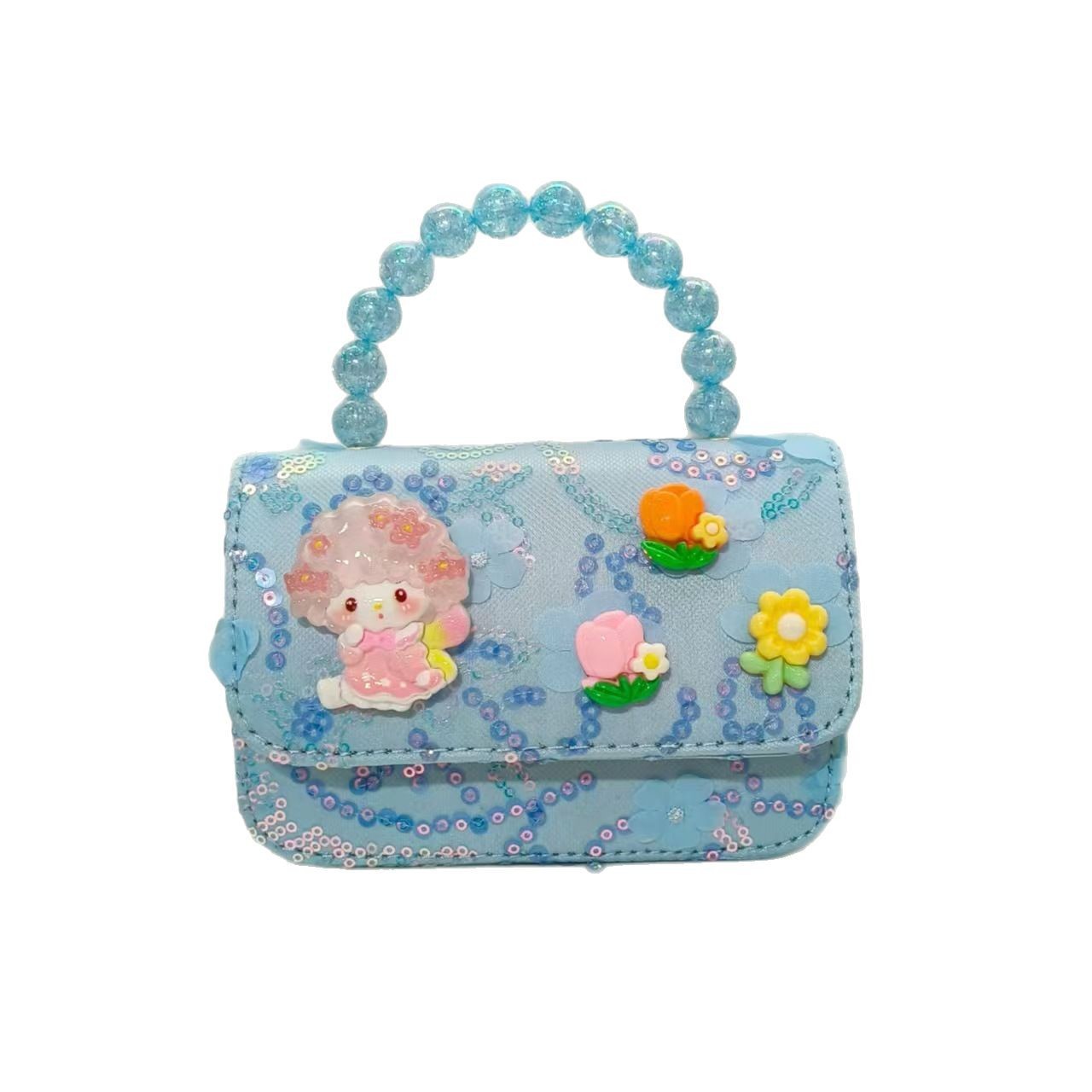 Little Lamb pearl handbag, children's bag, crossbody loose change accessory bag, little girl lucky money bag, chain small square bag, trendy Item Picture