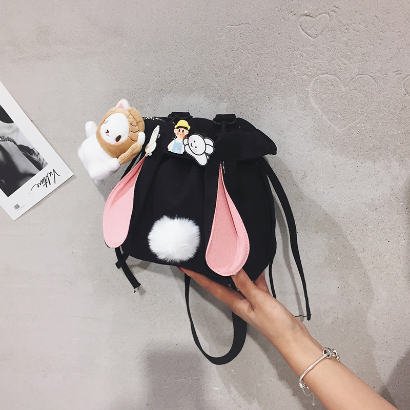2024 New Rabbit small single room crossbody plush bag, cute little girl mobile phone loose change ins bag Specification drawing