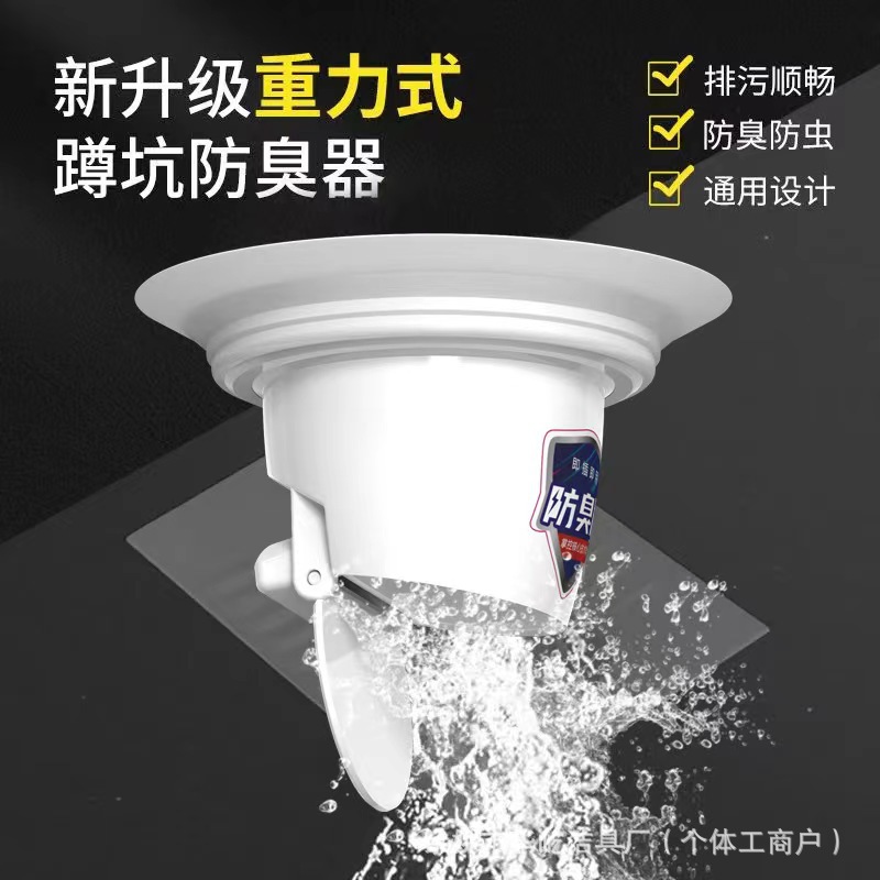 Squat toilet deodorizer, toilet deodorizer and clogging deodorizer, squat toilet magic tool, anti-backsmell and anti-insect, bathroom cover plate, household toilet bowl Specification drawing