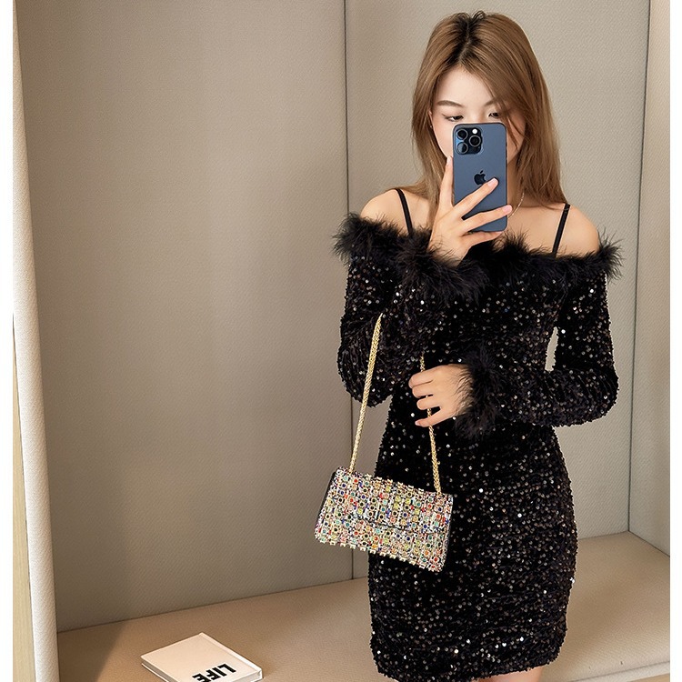 New foreign trade European and American retro underarm bag, casual and fashionable rhinestone small bag, niche single-shoulder bag, crossbody dinner bag details Picture