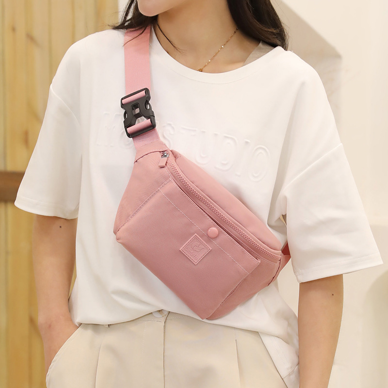 ColorfulFox's new ins trendy chest bag for women, casual, fashionable and simple waist bag, waterproof cash register mobile phone case details Picture