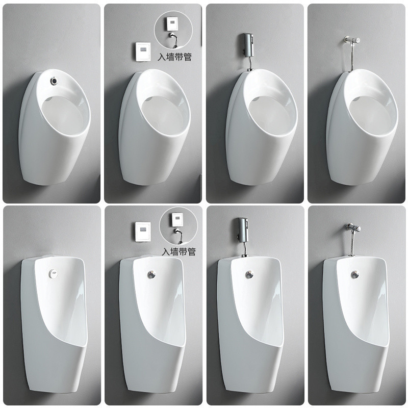 6wp [92% approval Rate] Wall-mounted floor-standing automatic sensor Ceramic men's urinal for adult urination Specification drawing