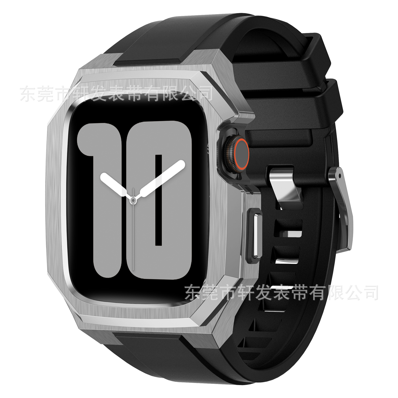 Suitable for Apple watch 45678SEApple i watch, stainless steel protective case, integrated fluororubber watch strap Specification drawing