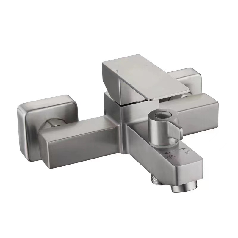 304 stainless steel Mingzhu Square Emperor flat Plate series three-in-one constant temperature mixing valve, cold and hot single handle shower valve details Picture