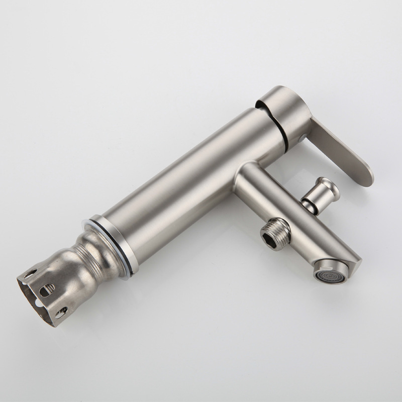 Cross-border 304 stainless steel two-function washbasin faucet, cold and hot lifting washbasin faucet, three-in-one faucet for washing face and shower Application Scenario