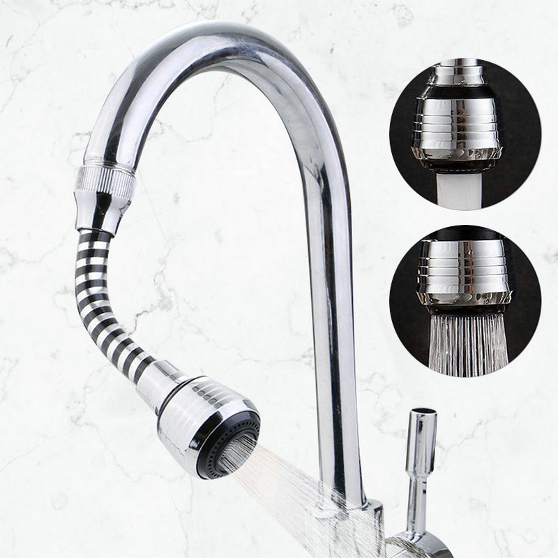 Splash-proof PVC black wire long, threaded installation splash-proof head, pressure-increasing soft foaming device, kitchen shower faucet details Picture