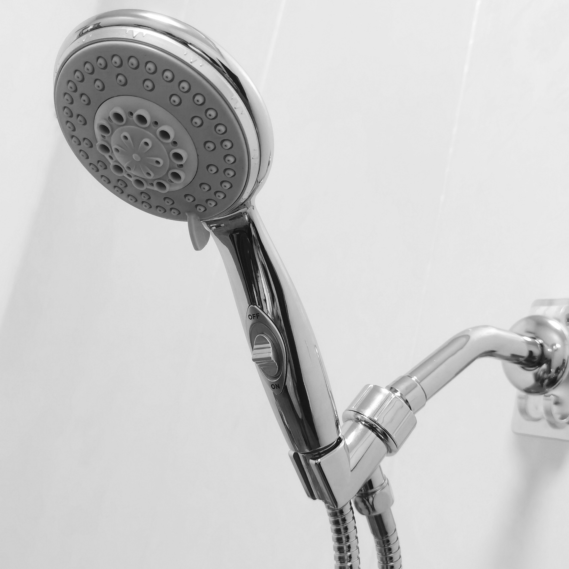 American-style showerhead bracket, American universal copper ball plastic electroplated showerhead three-way socket base, fixed seat Specification drawing