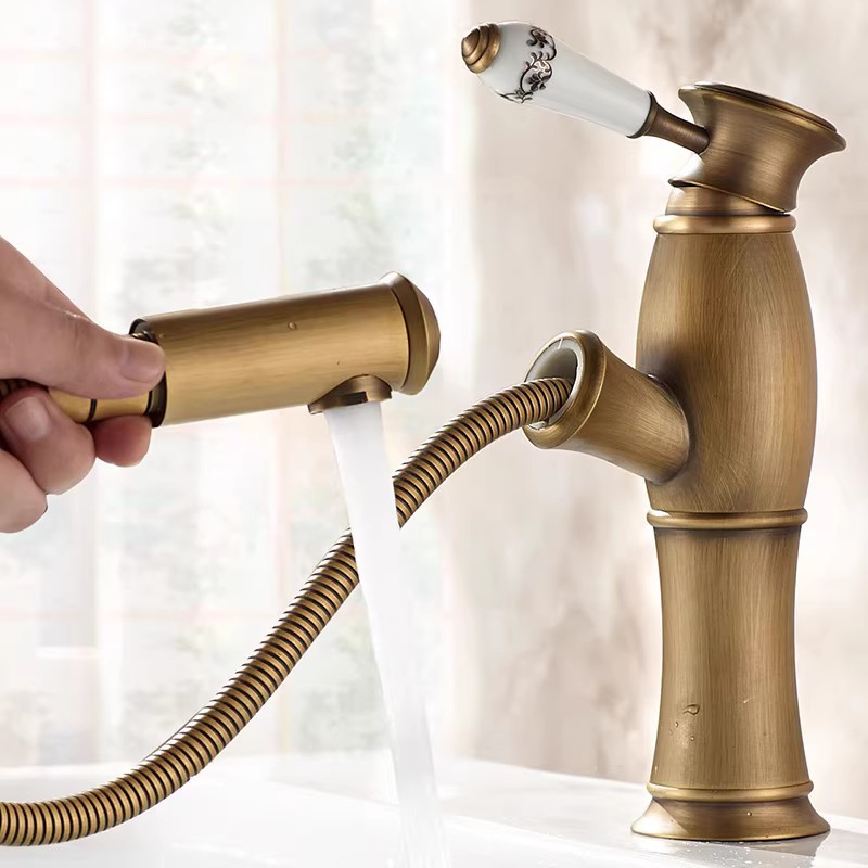【 Original Manufacturer 】 Antique faucet, European-style washbasin faucet, all-copper bathroom hand washing basin, washbasin, cold basin Specification drawing