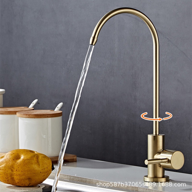 4-point direct drinking golden water purifier faucet 2-point 304 stainless steel water purifier kitchen purified water faucet details Picture