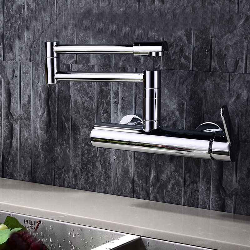 Cross-border manufacturer's all-copper kitchen faucet, cold and hot folding telescopic sink faucet, sink faucet, all-copper water faucet Application Scenario