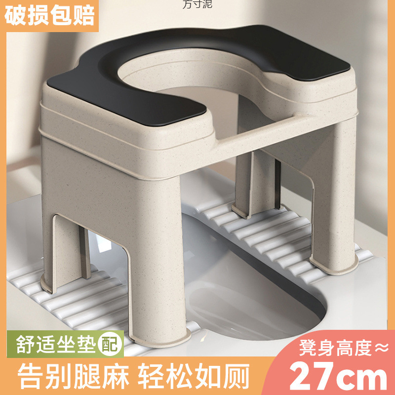 Wholesale of plastic simple toilet chairs for the elderly and pregnant women, which can be used to convert squat toilets into portable ones full figure