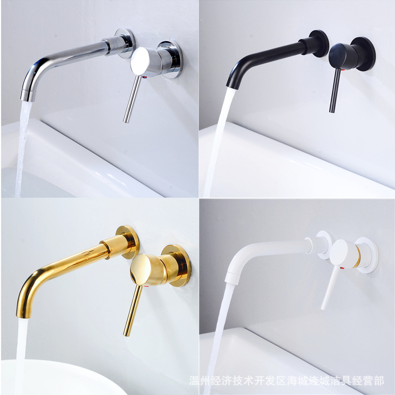 All-copper body mixing valve, concealed cold and hot washbasin faucet, wall-mounted washbasin faucet, Amazon export details Picture