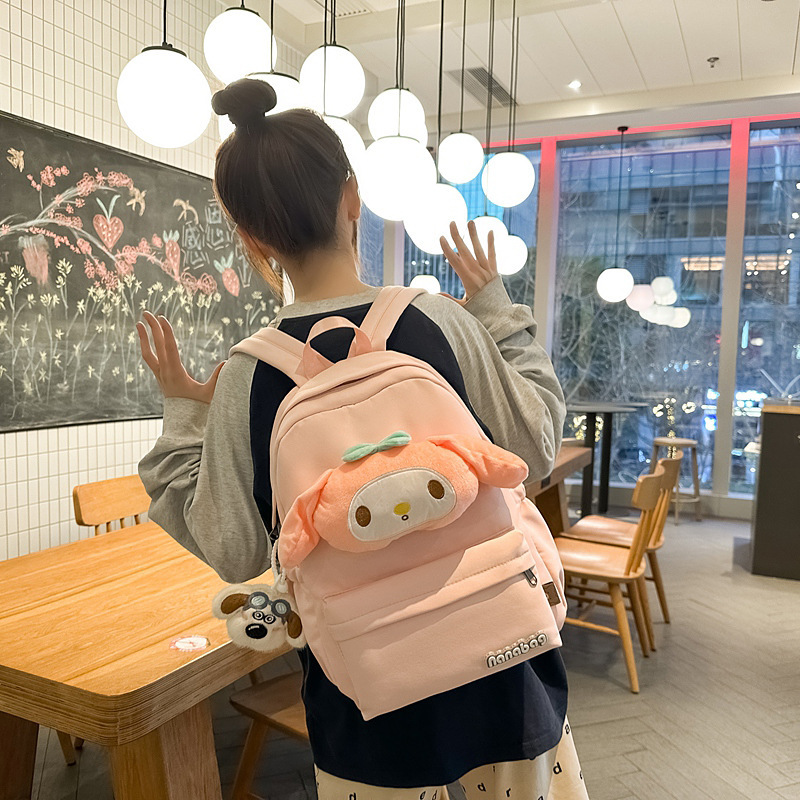 New cartoon doll mini backpack for junior high school schoolbags, lightweight girls' backpacks for grades 1-6, primary school schoolbags 5 Application Scenario