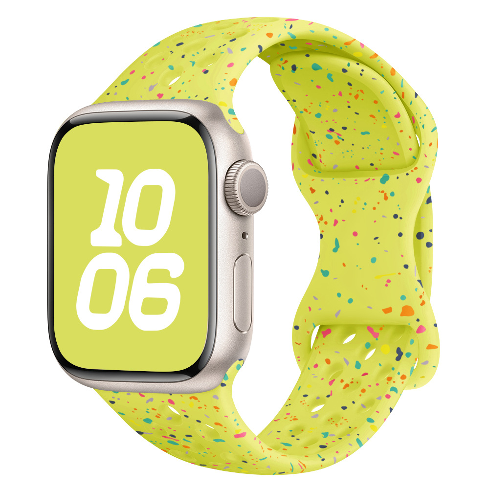 Suitable for Apple Watch with colorful dot rainbow butterfly clasp silicone strap iWatch SES91-8 Ultra Specification drawing