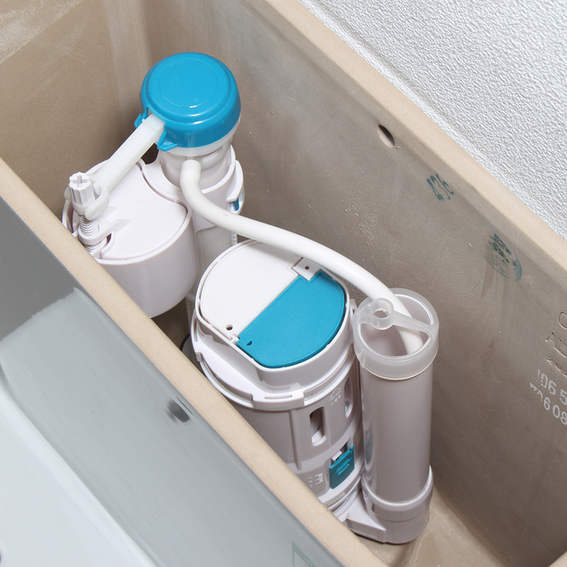 Toilet drain valve, universal one-piece toilet water tank accessory, drain valve with top and bottom water release, double-press water-saving type details Picture