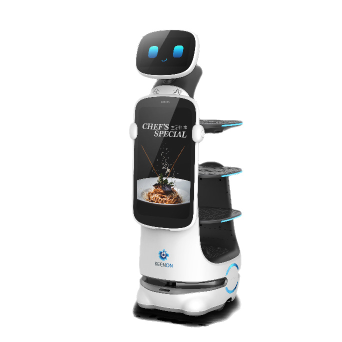 Qinglang T10 intelligent food delivery robot, restaurant waiters serve dishes, fully automatic food delivery, restaurant food delivery rental Item Picture