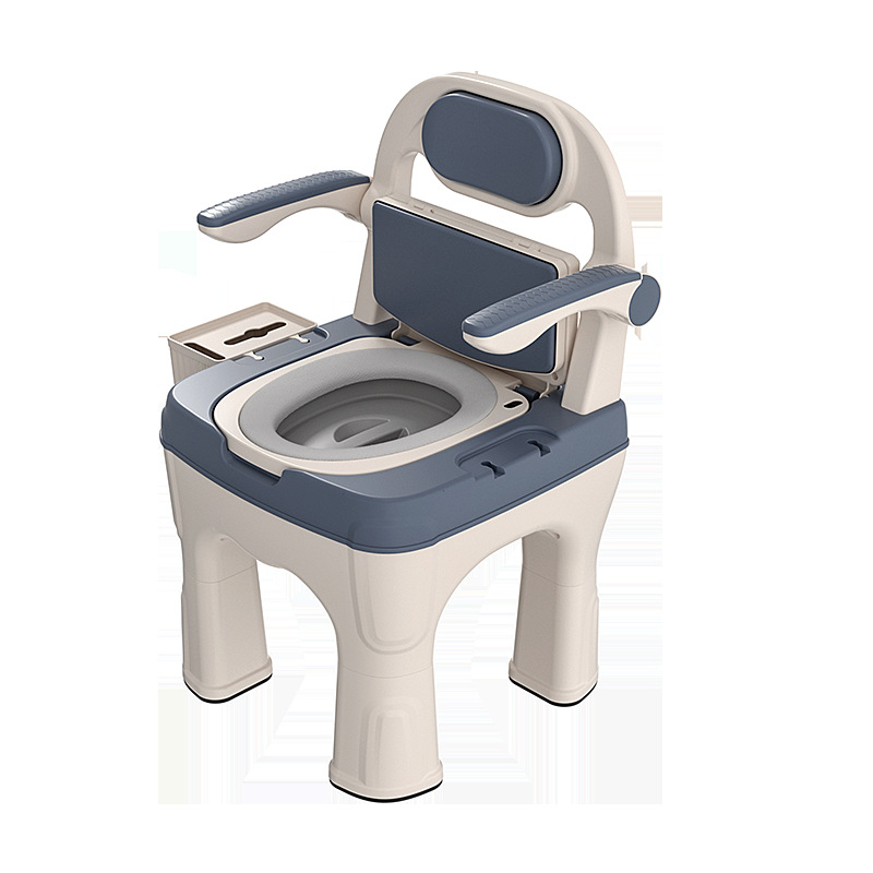 Adult mobile toilets, indoor armrest toilets for the elderly, pregnant women, the disabled and patients, cushioned backrest chairs Item Picture