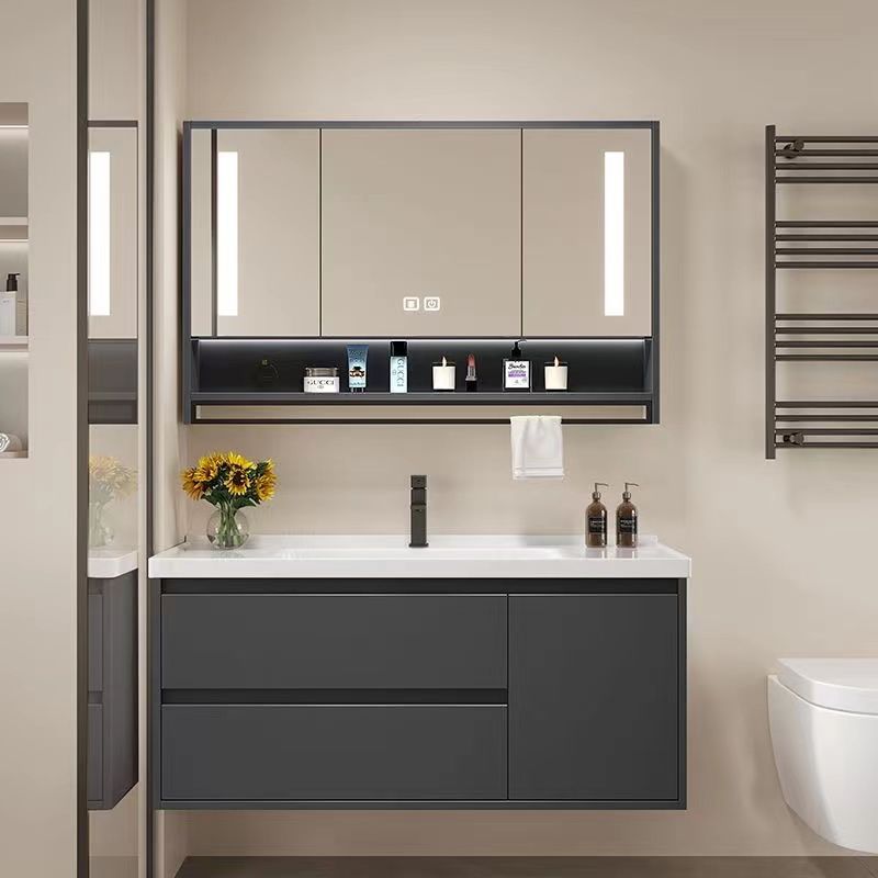 Bathroom cabinet, ceramic integrated basin, washbasin, countertop integrated washbasin, washbasin cabinet combination ceramic integrated basin Application Scenario