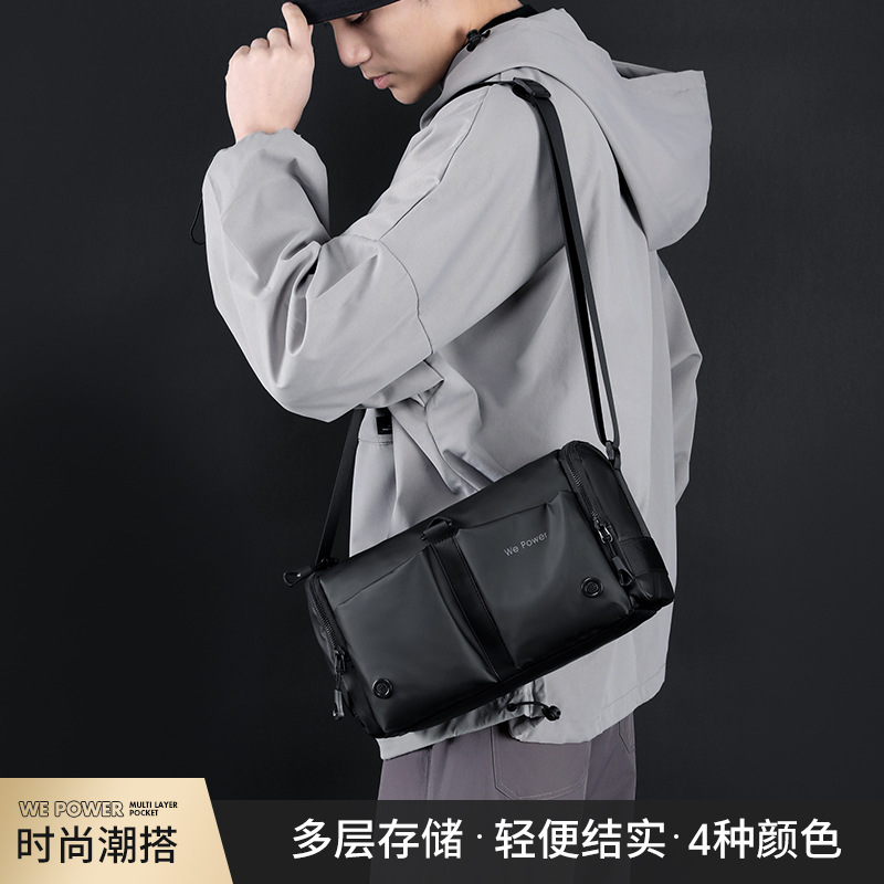 WEPOWER's new trendy single-shoulder crossbody bag, men's casual backbody bag, cycling functional commuter messenger bag details Picture