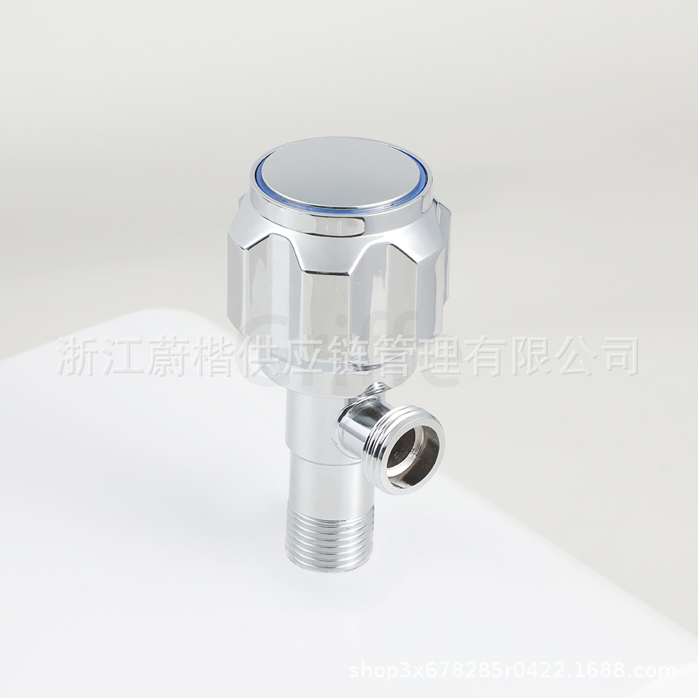 Electroplated stainless steel triangular valve, cold and hot water heater stop valve joint accessory, bathtub special faucet Specification drawing