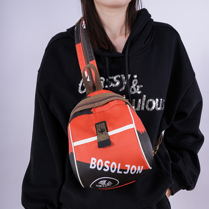 Letter Universal Canvas Backpack for Women, 2025 New style of Chinese trend fashion travel women's backpack, Oxford fabric print trend full figure