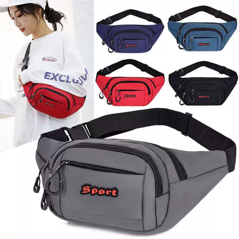 New waist bags for men and women, outdoor sports, mountaineering, men's chest bags, canvas mobile phone bags, construction site work, cash register crossbody bags full figure