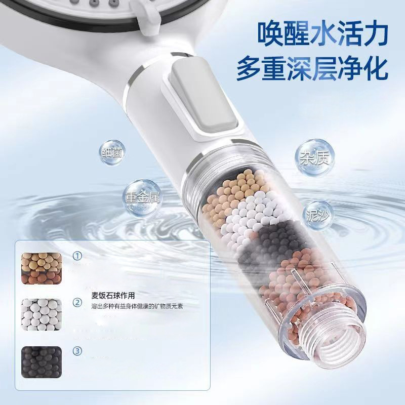 Filter, spray, pressurized, large panel, five-speed showerhead, home shower, handheld with hose set, cross-border showerhead Application Scenario