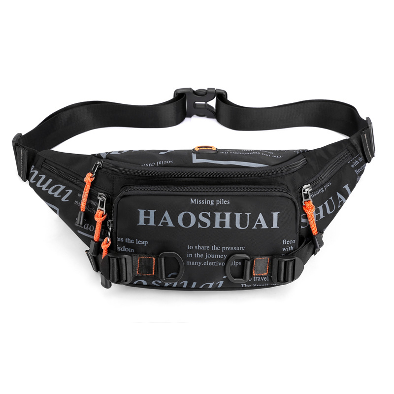 Wholesale new outdoor men's waist bags, trendy and fashionable chest bags, cross-border waterproof nylon fabric diagonal men's bags from the manufacturer Item Picture