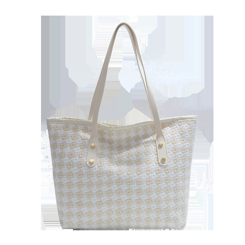Casual commuting women's bag 2025 Spring checkered simple, stylish and trendy single-shoulder crossbody bag tote bag Item Picture