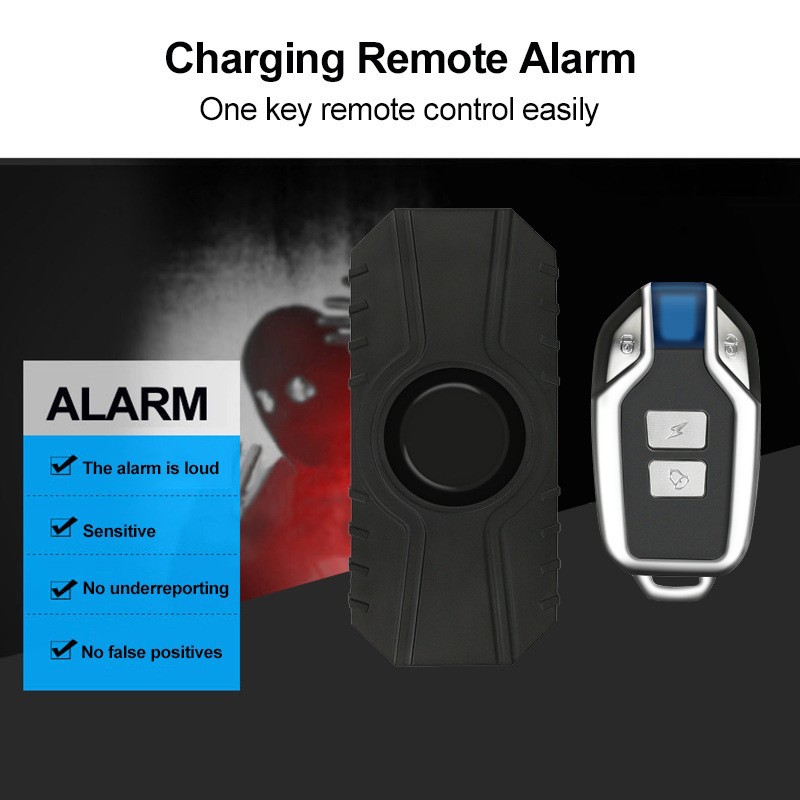 Door and window, bicycle alarm, electric bike alarm, wireless remote control, vibration, waterproof, motorcycle anti-theft device Specification drawing