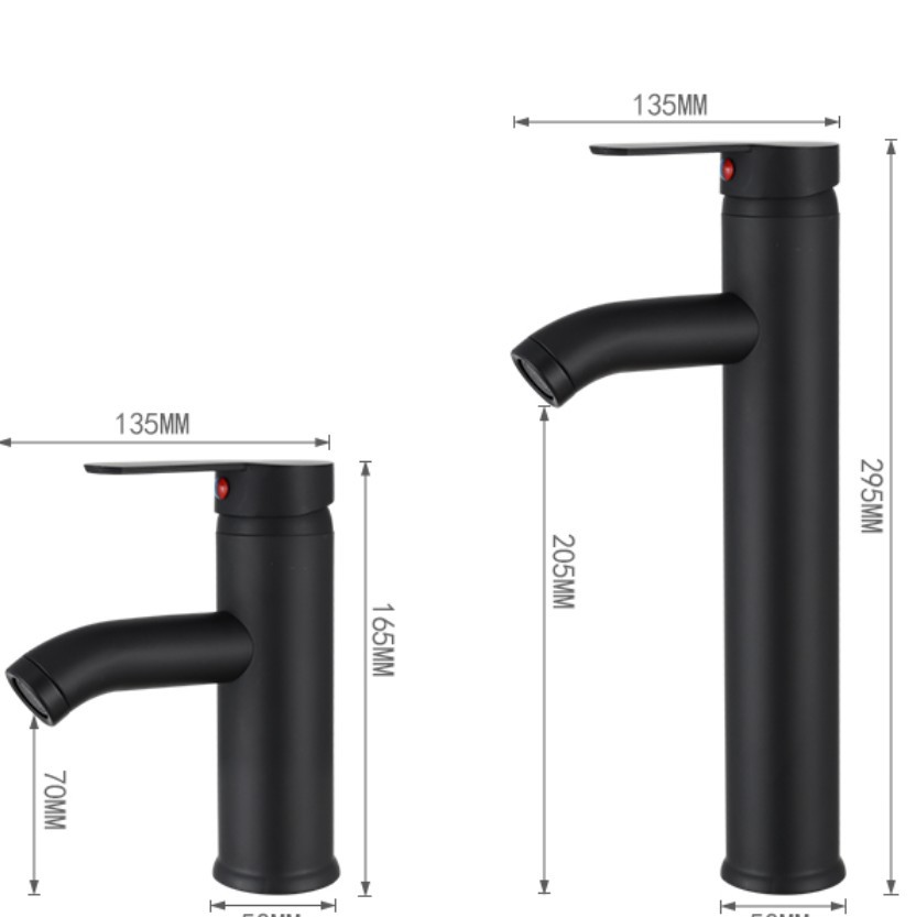 Black stainless steel hot and cold washbasin faucet, bathroom cabinet, washbasin, anti-splash faucet Item Picture