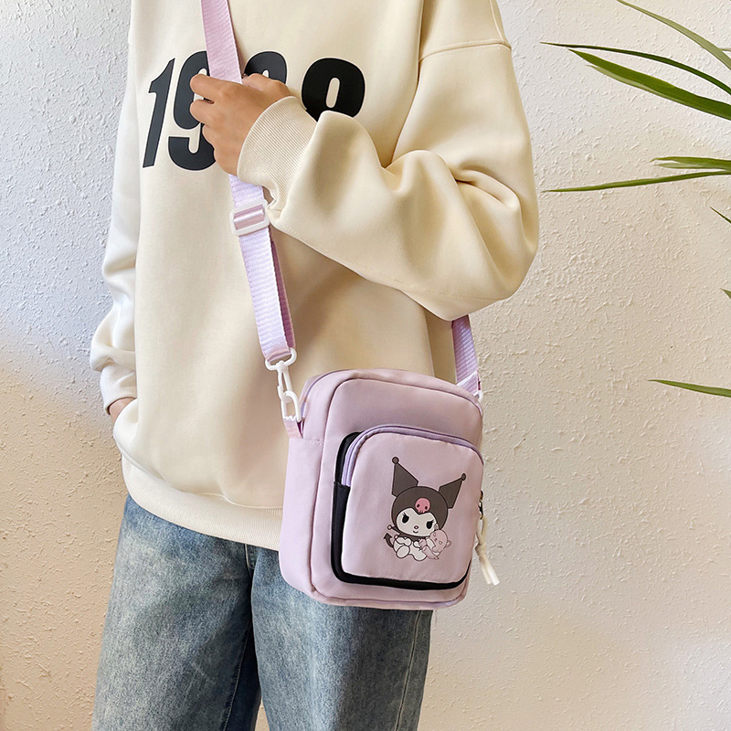 Cartoon cute men's and women's crossbody bag 2024, high appearance level, fashionable and trendy, large-capacity single-shoulder bag, casual storage bag details Picture