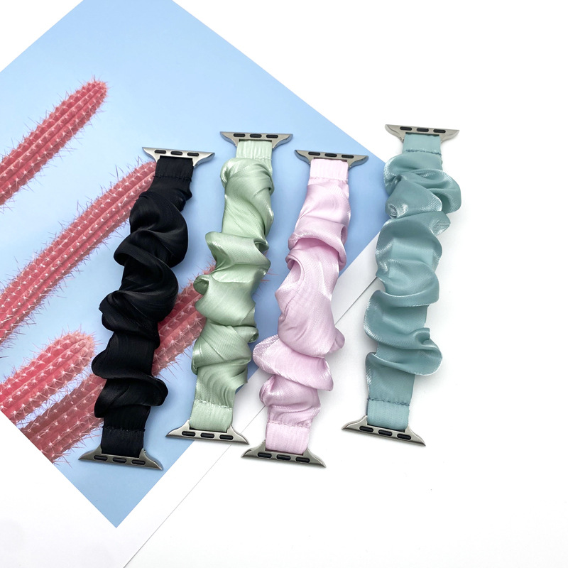 The new summer model is suitable for the narrow-bezel solid-color glossy silk hairline band of the Apple watch details Picture