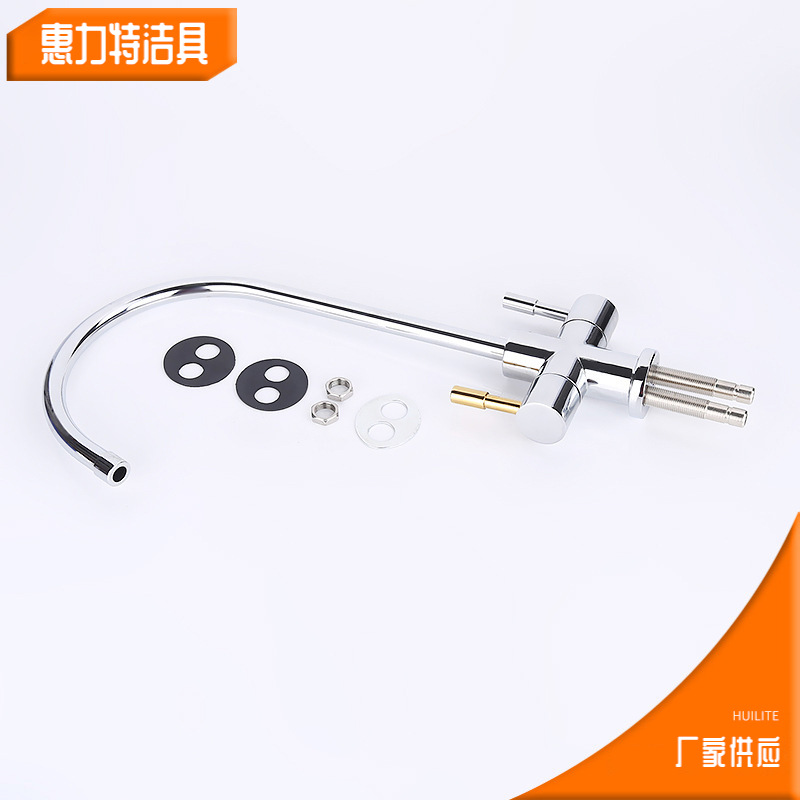We supply the Damiben dual-outlet faucet with a 3-part water inlet and 3-part water outlet, as well as a kitchen direct drinking purified water gooseneck faucet details Picture