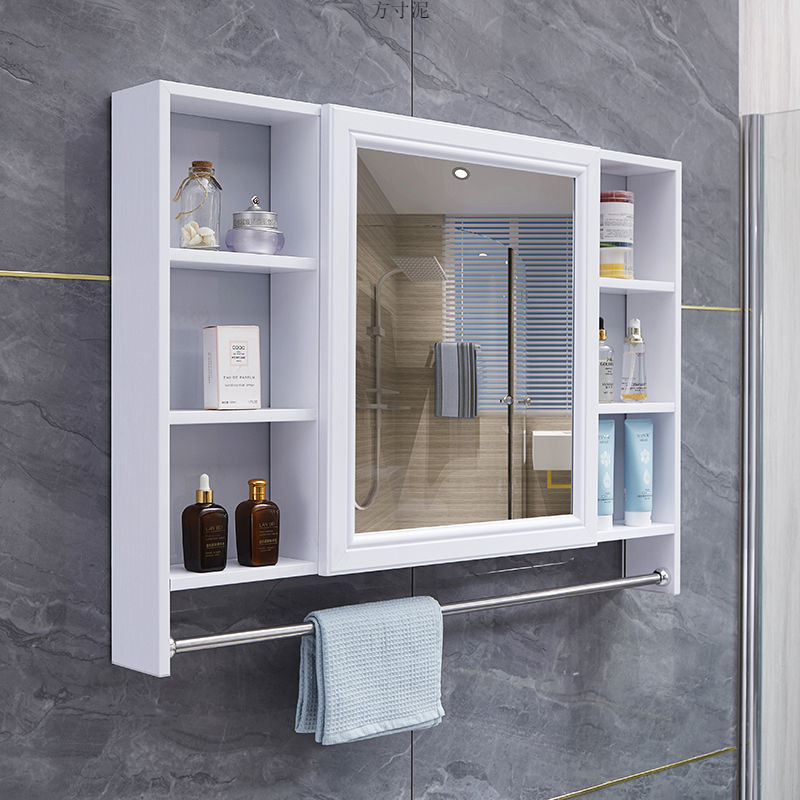 Bathroom mirror cabinet, wall-mounted bathroom mirror with storage rack, bathroom mirror box, toilet storage cabinet wholesale details Picture