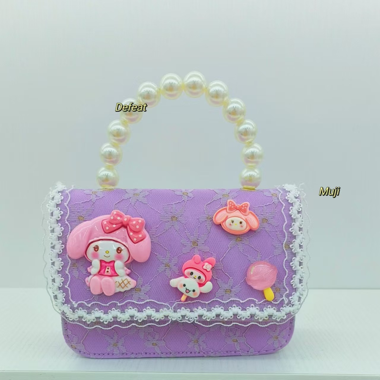 Melody Pearl hand-held princess bag, single-shoulder crossbody loose change accessory bag, Girl's Lucky money bag, chain small square bag Application Scenario