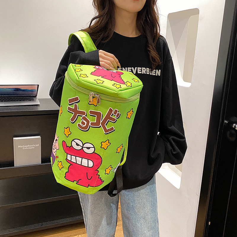 New cute schoolbag, Crayon Shin-chan, Little Crocodile box, large-capacity three-dimensional bucket bag, backpack, racket bag, trendy back Specification drawing
