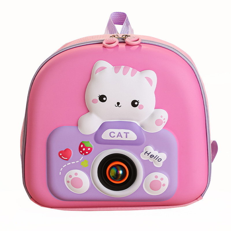 2025 New Korean version children's hard-shell flashing light backpack, boys' and girls' kindergarten schoolbag, cute cartoon small backpack Item Picture