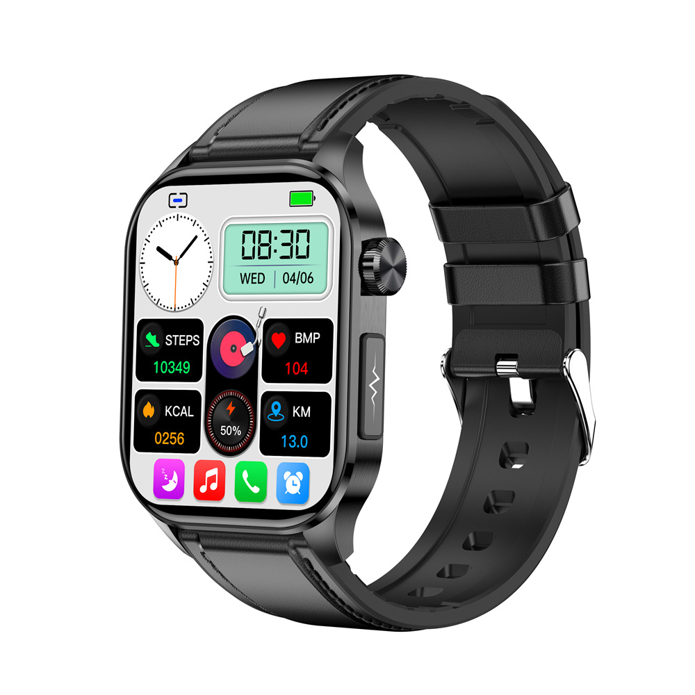 ET580 smartwatch Bluetooth call, ECG, electrocardiogram, blood sugar, heart rate and body temperature monitoring, AI medical diagnosis bracelet Item Picture