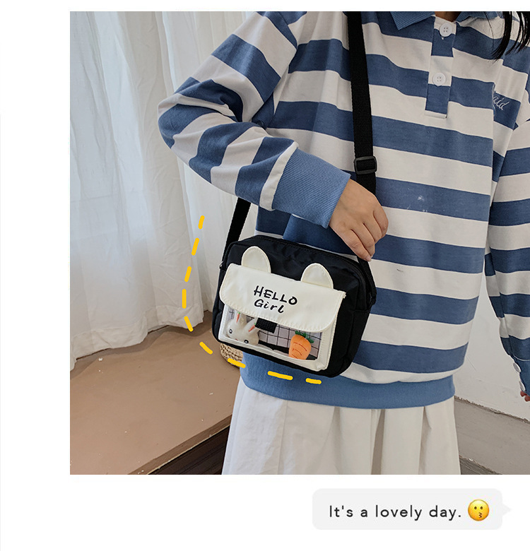 New ins cute and fresh forest-themed flower small bag, Japanese retro girlish student crossbody bag details Picture