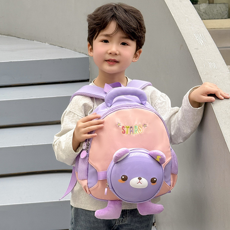 Children's hard-shell schoolbag, cartoon bear, kindergarten kids' backpack, preschool class 3-6 years old boys and girls' backpack 5 Application Scenario