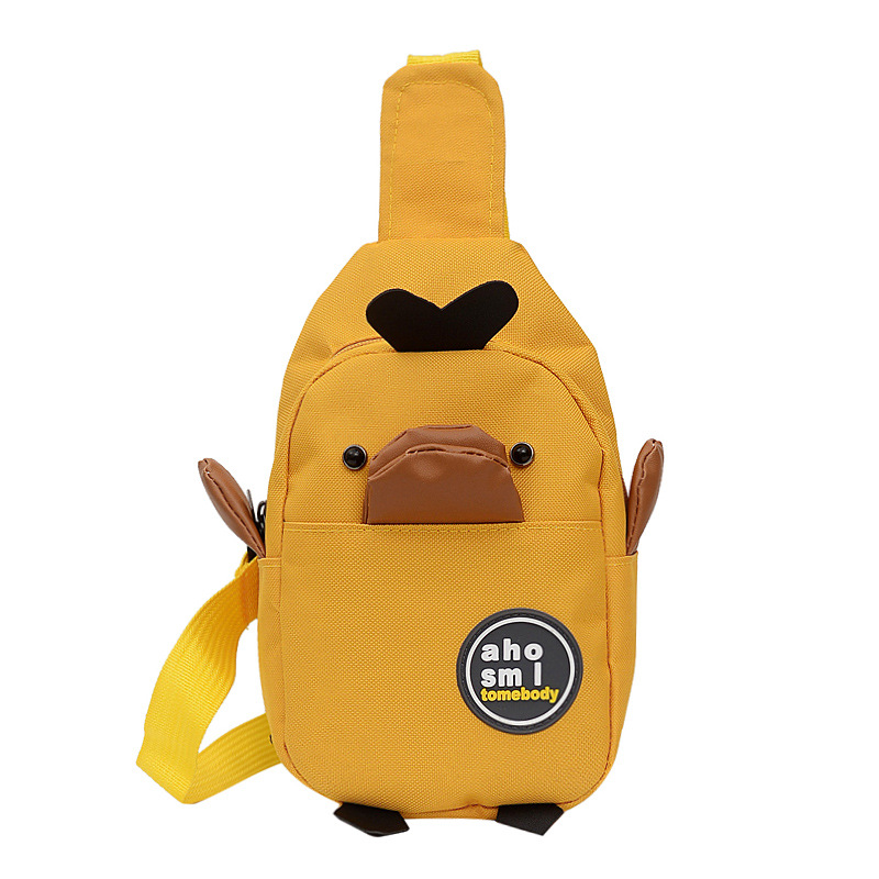 2019 Summer New style bags: Women's fashion children's chest bag, funny and popular duck waist bag, canvas single-shoulder crossbody bag Item Picture