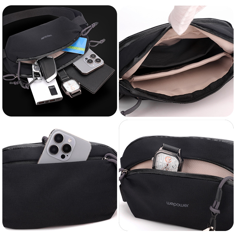 WEPOEWR's new men's chest bag, personalized sports crossbody bag, commuting single-shoulder crossbody bag, mobile phone waist bag Application Scenario