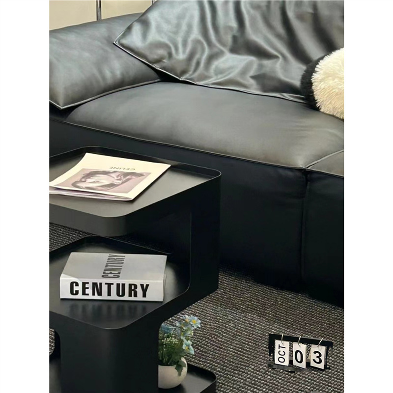 Modern and simple iron bedside table, small bedside storage rack, light luxury living room sofa, side table and side cabinet, creative coffee table Specification drawing
