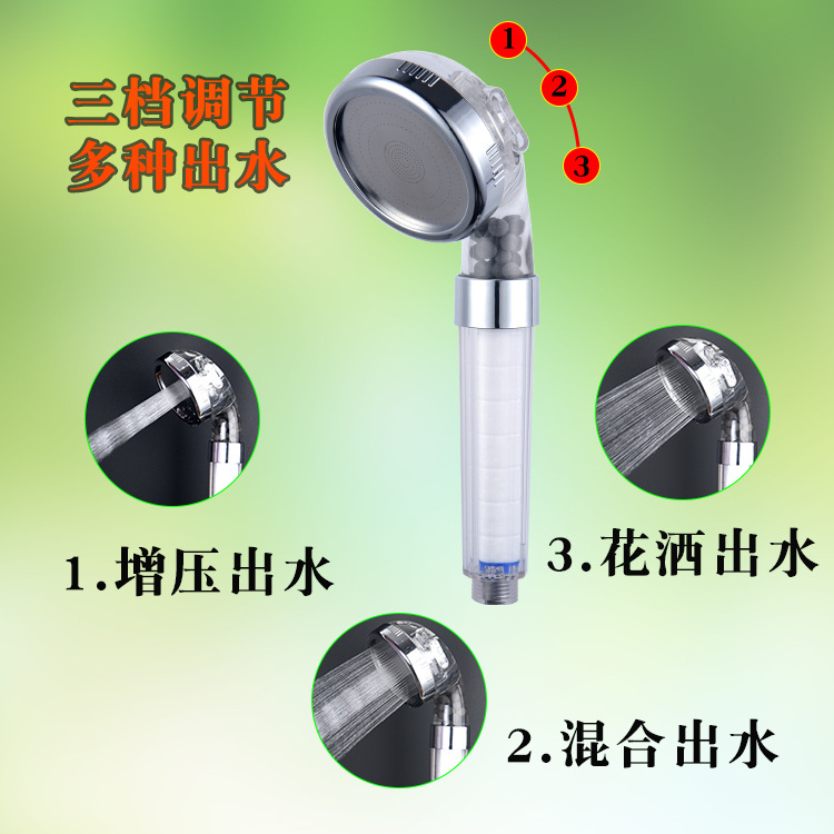 Negative ion three-speed adjustable triple filtration pressurized water-saving showerhead, PP cotton showerhead, handheld detachable washable shower head Application Scenario