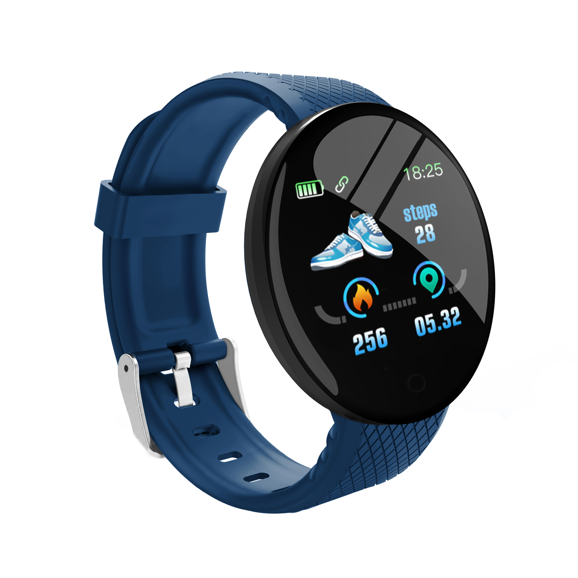 D18 Round Screen Smart Bracelet, e-commerce cross-border blood pressure, heart rate, multi-functional step count, Bluetooth alarm, sports bracelet Application Scenario