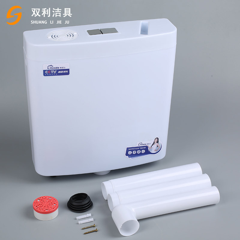 Bathroom, household toilet, squat toilet, flushing tank, wall-mounted, large flushing force, thickened, no need for drilling, wall-mounted type Application Scenario